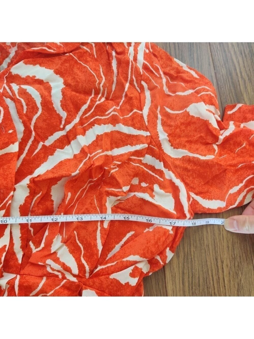 Selected Femme Sirine Orangeade Print Shirt Dress Belted EU 38 M 0508 - Picture 9 of 10